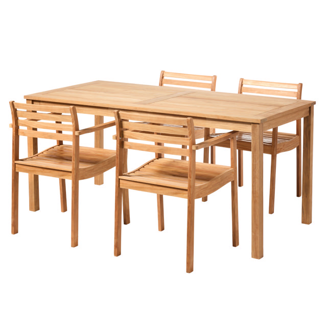Rosenholm Set - Fyra Stolar & Bord - Teak