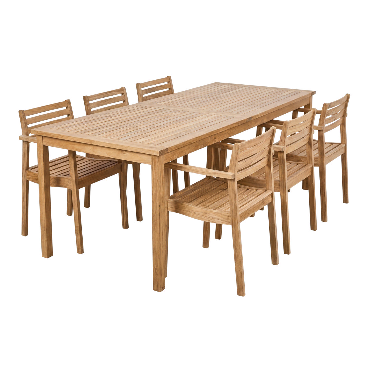 Rosenholm set - sex stolar & bord - teak