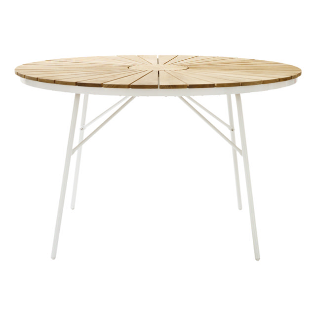 Ellen set - bord Ø110 & fyra stolar - vit