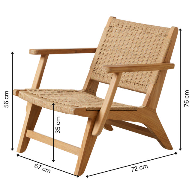 Eya loungestol - paperloom-flätning