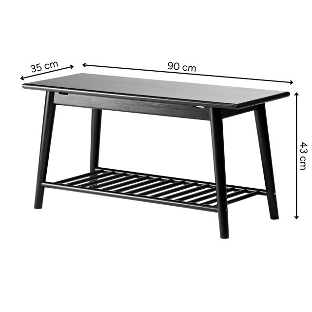 Noble hallbänk - svart