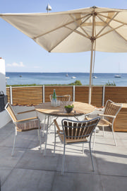 Ellen set - bord Ø110 & fyra stolar - vit