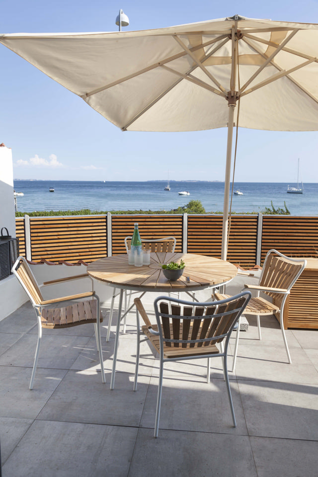 Ellen set - bord Ø110 & fyra stolar - vit