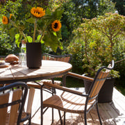 Ellen set - bord Ø110 & fyra stolar - antracit