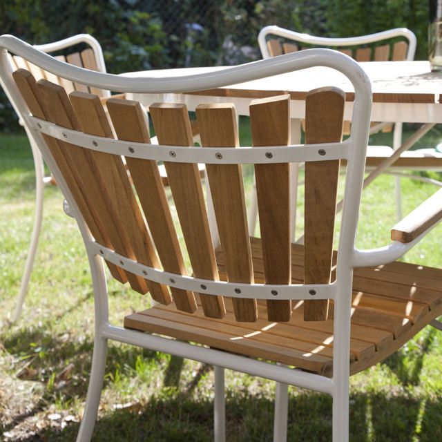 Ellen set - bord Ø150 & sex stolar . vit