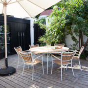 Ellen set - bord Ø150 & sex stolar . vit