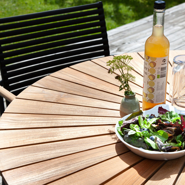 Ellen & Mood Classic set - bord Ø110 & fyra stolar - antracit