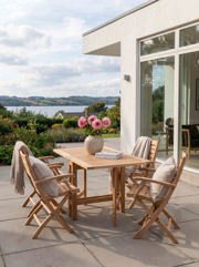 Butterfly & York - klaffbord & fyra stolar - teak