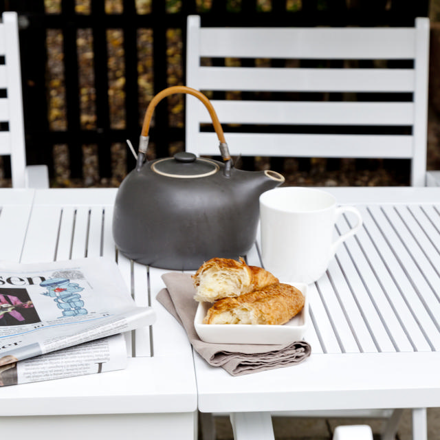 Butterfly & York - klaffbord & fyra stolar - vit