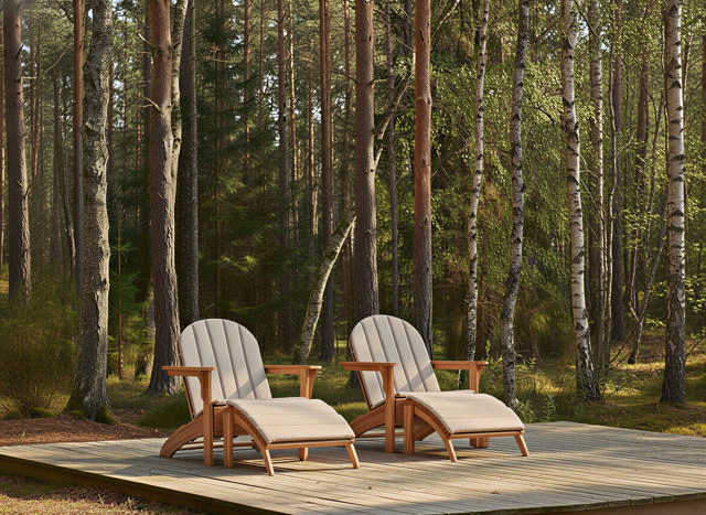 Adirondack set med dynor - teak