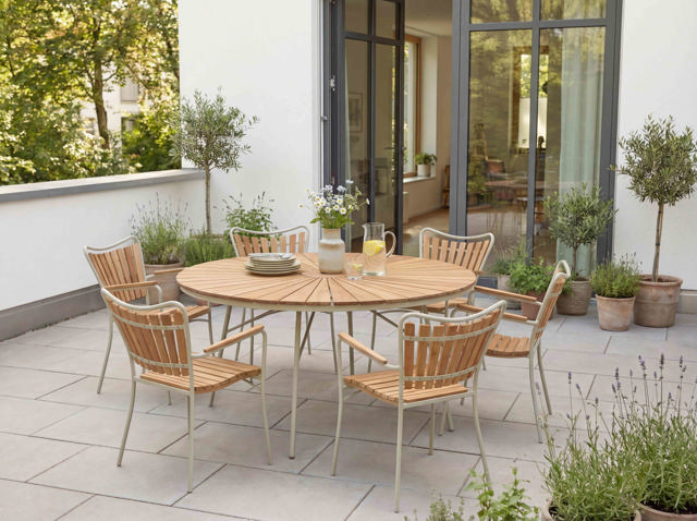 Ellen bord - sandfärgad Ø150