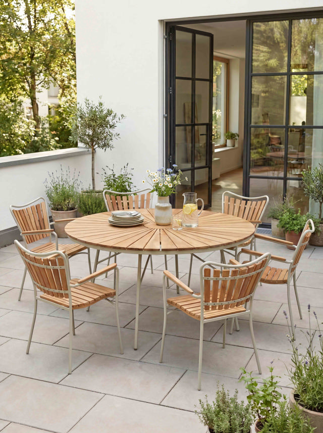 Ellen bord - sandfärgad Ø150