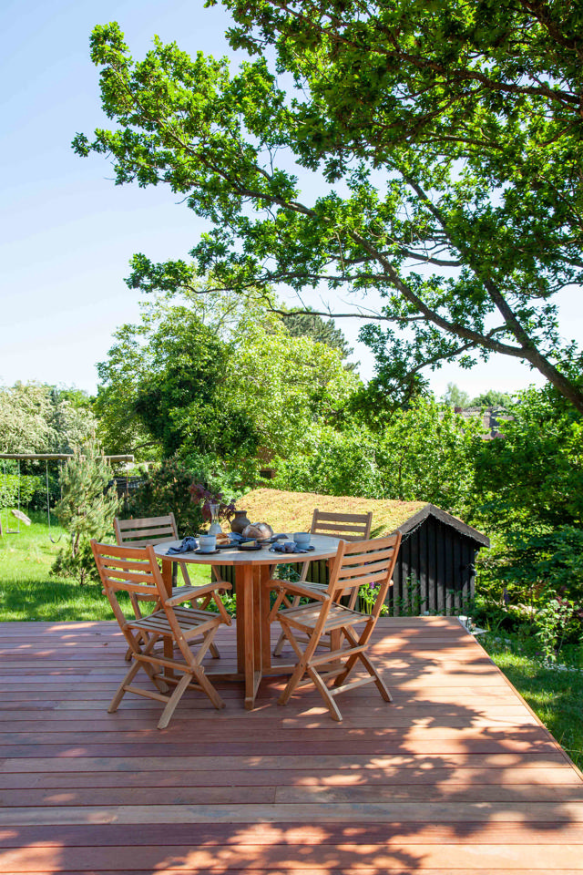 Butterfly fällbord - teak Ø110