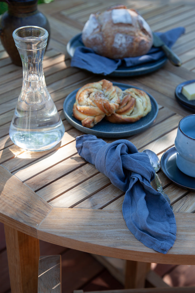 Butterfly fällbord - teak Ø110