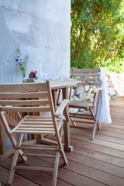 Butterfly fällbord - teak Ø110