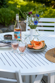 Butterfly fällbord - vitt Ø110