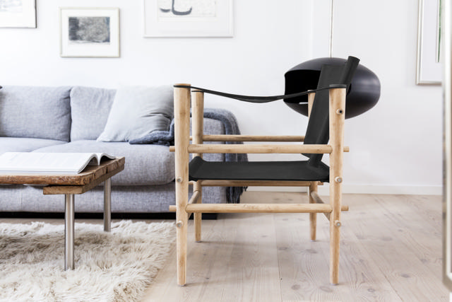 Noble safaristol - bambu & svart läder