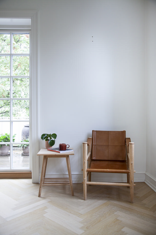 Noble safaristol -  bambu & ljusbrunt läder