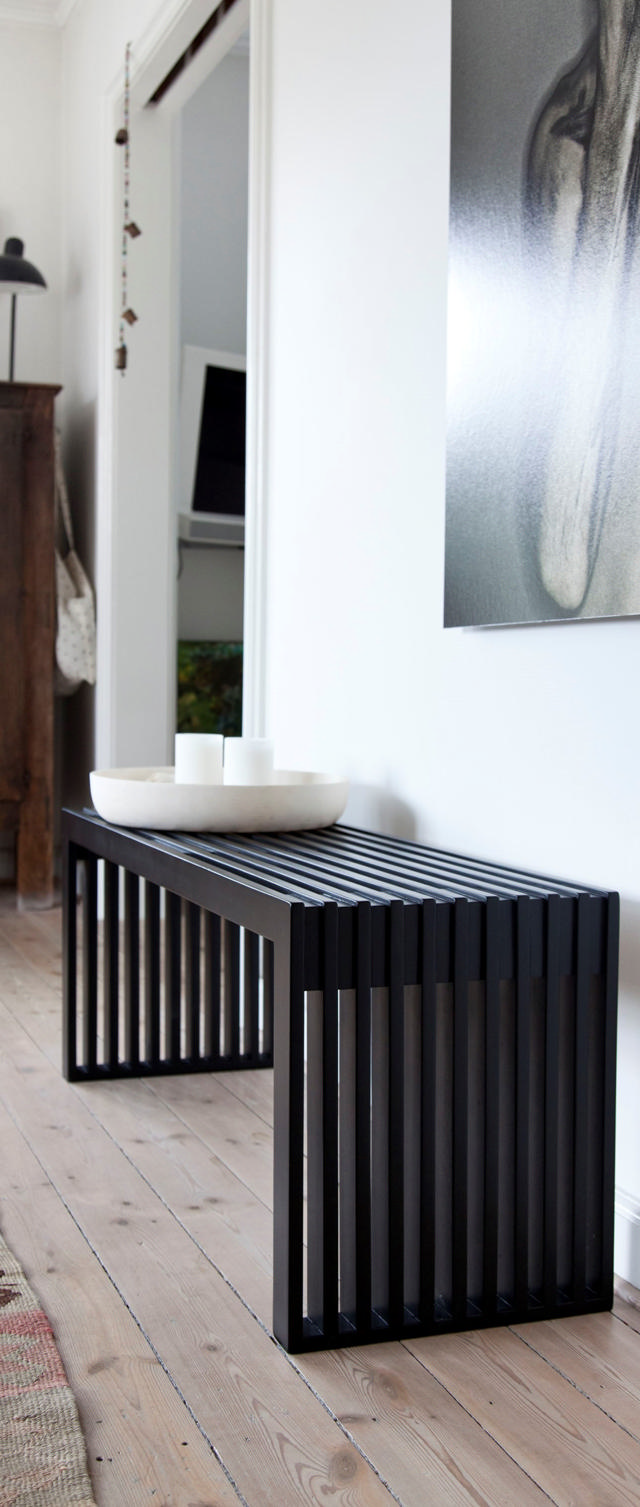 Rib tresitsbänk - svart