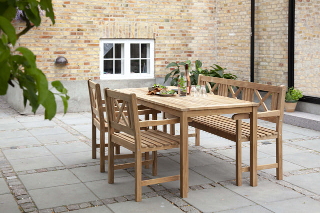 Rosenborg tre-personers bänk - teak