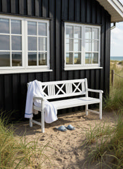 Rosenborg tre-personers bänk - vit