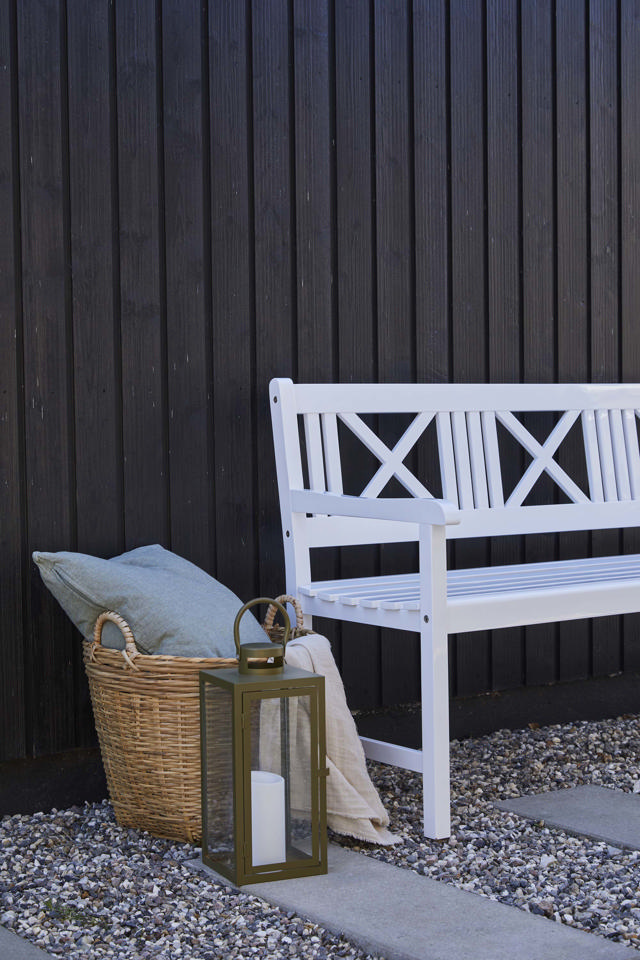 Rosenborg tre-personers bänk - vit