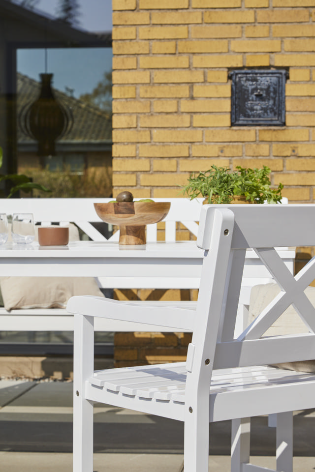 Sofiero tresitsbänk - vit