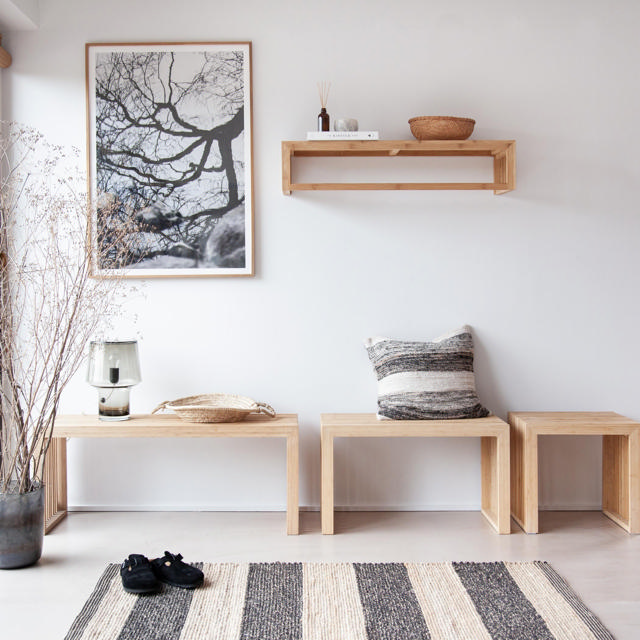 Rib stor garderobehylla - bambu