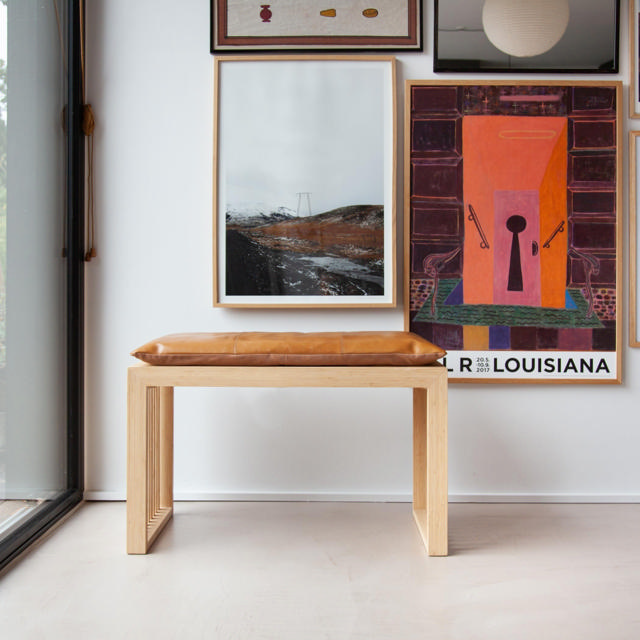 Rib sittdyna för tvåsitsbänk - läder